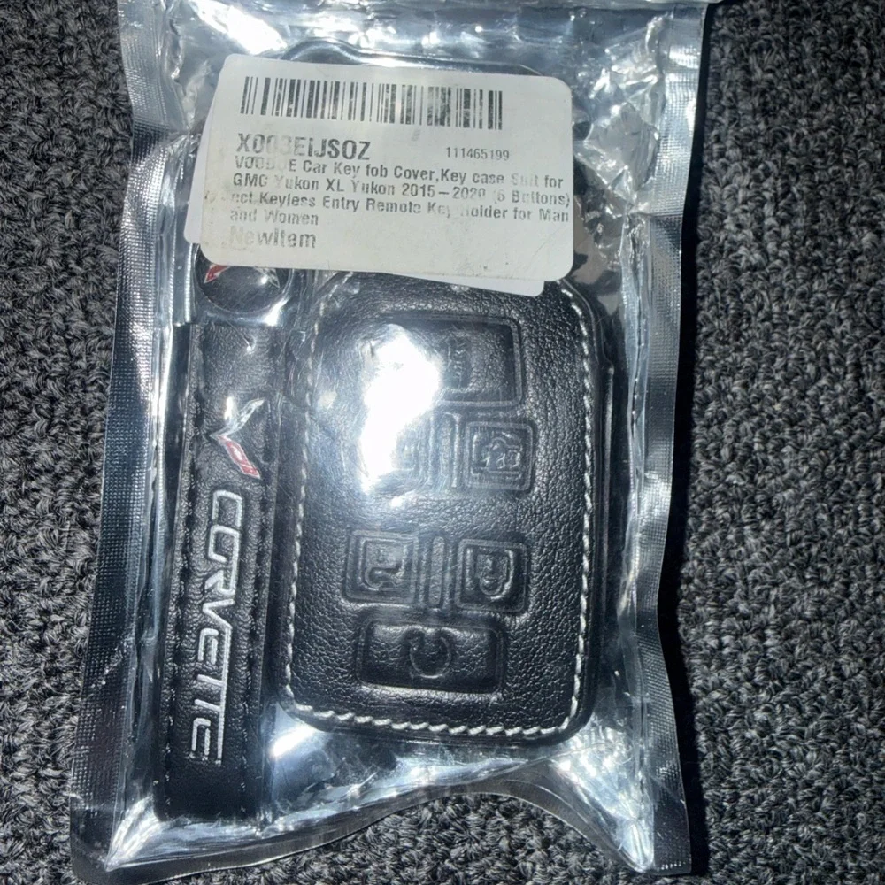 Black Leather Key Fob Cover